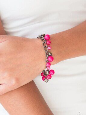 Paparazzi Jewelry Accessories - Hold My Drink - Pink Bracelet - Vintage